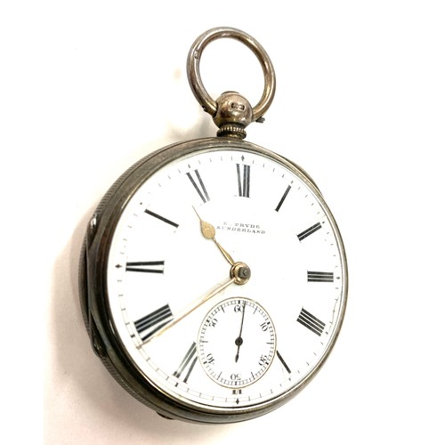 574 - Vintage Silver cased E.Fryde Sunderland gents pocket watch, untested