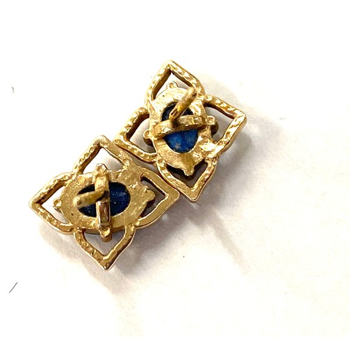 547 - Pair of ladies 14ct (3.1g)Gold earrings and a pair of 9ct (1.4g) Gold Stone set earrings