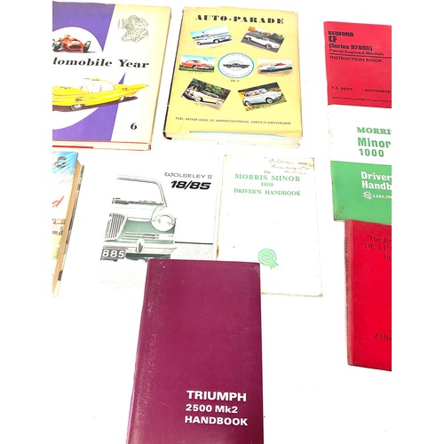 141 - Selection of car books includes auto parade book car book , stirling moss in the track of speed
