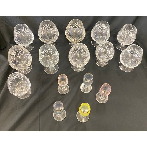 244 - Selection of crystal glass brandy glasses