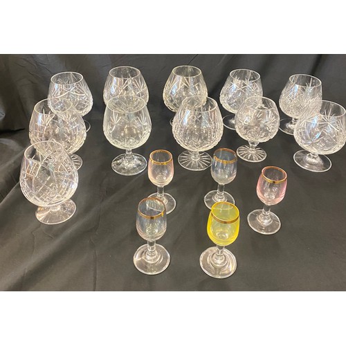 244 - Selection of crystal glass brandy glasses