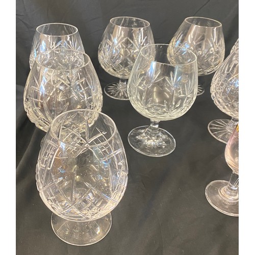 244 - Selection of crystal glass brandy glasses