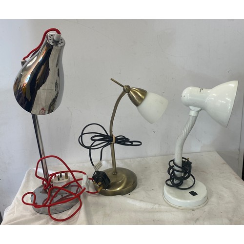 288 - 3 anglepose desk lamps, untested