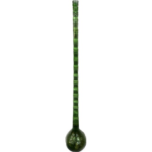 116 - Antique green glass bubble yard of ale measures approx 46 inches tall