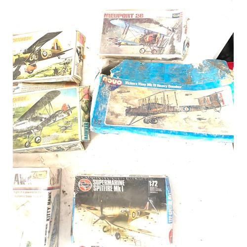 108 - Sealed Wright Brothers 3 Kitty Hawk, Supermarine Spitfire MK1, varius other models, boxes are damage... 