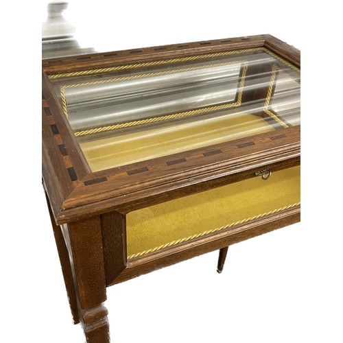 361 - Edwardian small display case, approximate measurements: Height 30 inches, Width 20 inches, Depth 14.... 