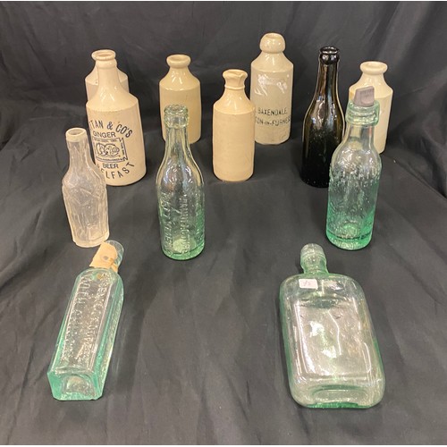 60 - Large selection of vintage medicine bottles glass and earthenware