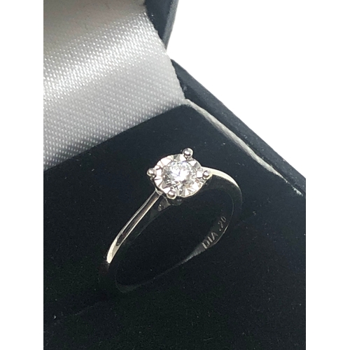 63 - 9ct white gold 0.20 ct diamond ring weight 2.2g