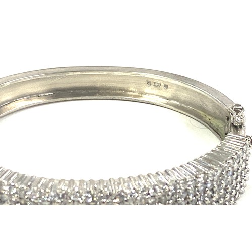 596 - Silver encrusted rhinestone ladies bracelet