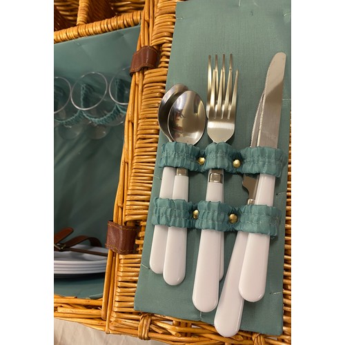 229 - Wicker basket picnic set