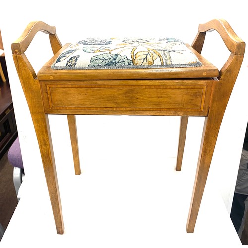 329 - Edwardian inlaid piano stool