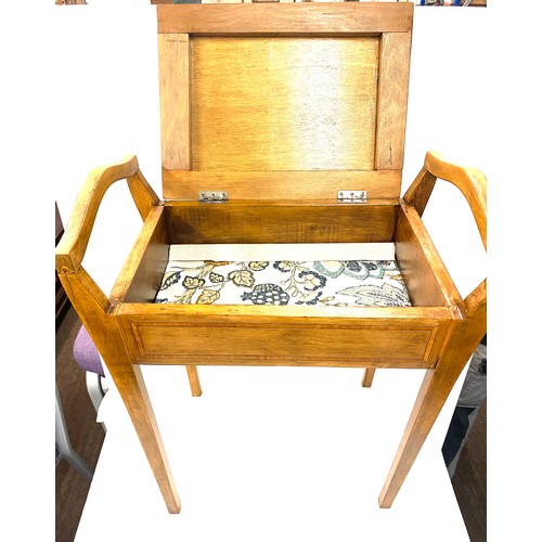 329 - Edwardian inlaid piano stool