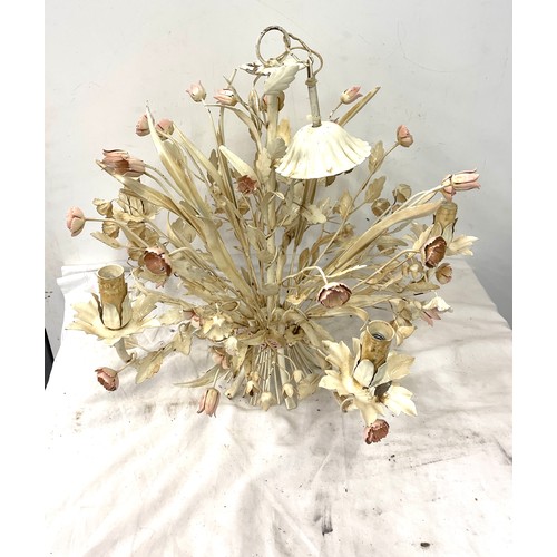 194 - Vintage french ceiling light , floral decoration