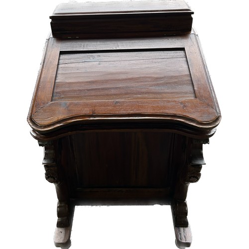 400 - Reproduction davenport, approximate measurements: Height 33 inches, Width 21.5 inches, Depth21 inche... 