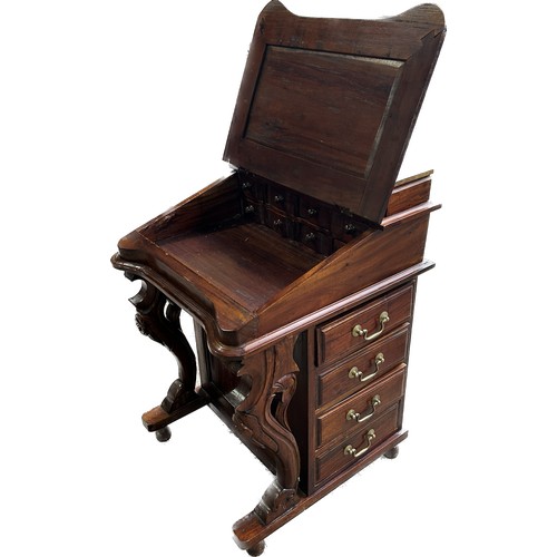 400 - Reproduction davenport, approximate measurements: Height 33 inches, Width 21.5 inches, Depth21 inche... 