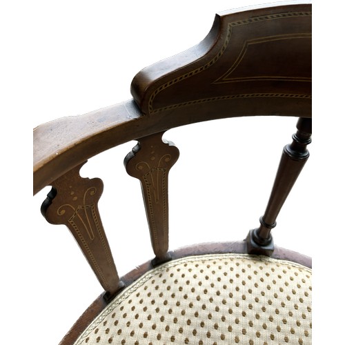 370 - Mahogany inlaid corner chair