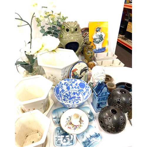 302 - Large selection of miscellaneous includes pottery, owl figure etc