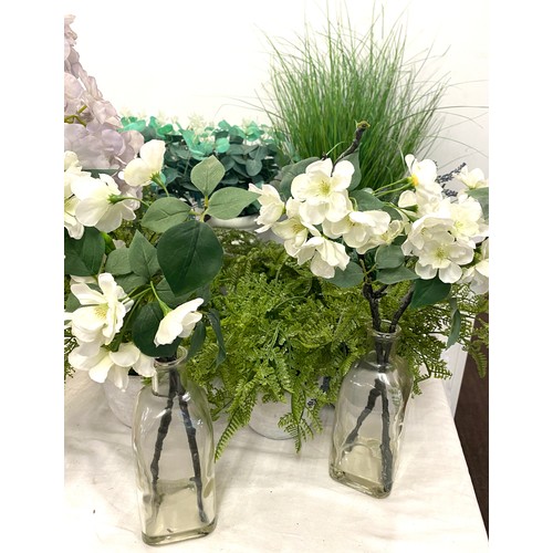 240 - Large selection of artificial plants in pots