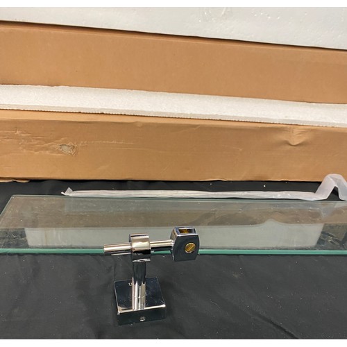 334 - Set of 4 glass shelves, brand new in box