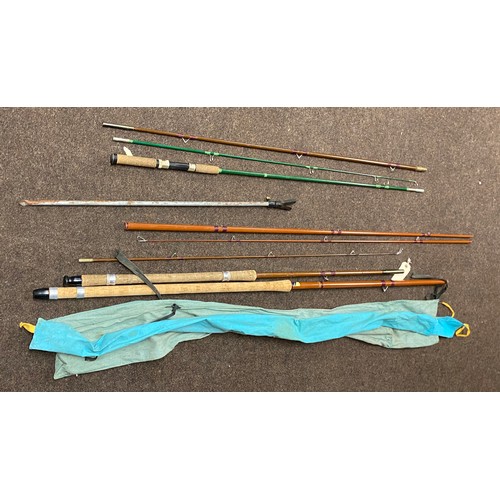 262 - Selection of assorted fishing rods includes intrepid etc