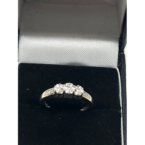 87 - 9ct white gold diamond ring weight 2g