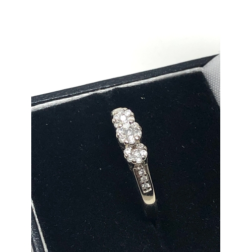 87 - 9ct white gold diamond ring weight 2g