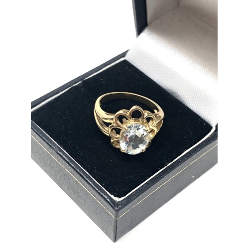 91 - 9ct gold gemstone set statement ring weight 4.4g