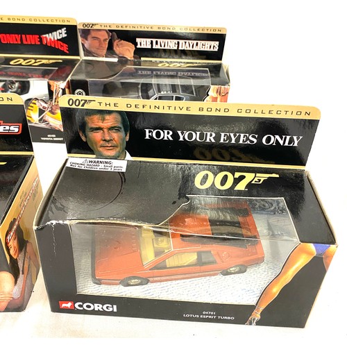 16 - 6 Boxed Corgi James Bond models includes 04801 aston martin volante, Toyota 200 Gt 65102, BMW z8 050... 