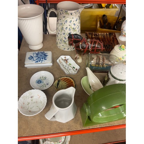 340 - Selection of Miscellaneous includes Hornsea Tea coffee and sugar pot, Vintage mirror, Pottery etc