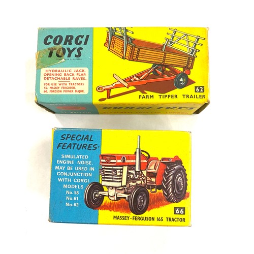 511 - 2 Boxed Corgi Toys includes Farm Tipper Trailer 62 and Massey- Ferguson 165 tractor, both in origina... 