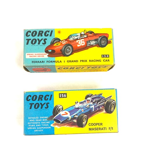 515 - 2 Boxed Corgi Toys includes Ferrari Formula 1 racing car 154 and Cooper maserati F/1 56 both in orig... 