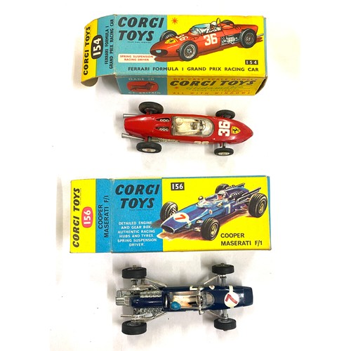 515 - 2 Boxed Corgi Toys includes Ferrari Formula 1 racing car 154 and Cooper maserati F/1 56 both in orig... 