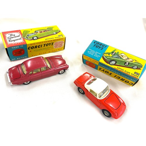 513 - 2 Boxed Corgi Toys includes  Jaguar Mark 238 and 319 Lotus Elan Coupe, both in original boxes