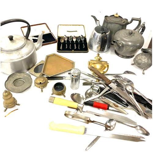 237 - Selection of silver plated items includes Tea pots etc