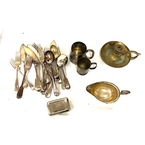 237 - Selection of silver plated items includes Tea pots etc