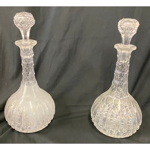 5 - Pair of cut glass decanters