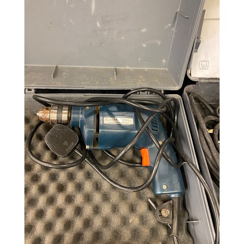 291 - 2 Bosch drills, in need of repair and a mitre saw