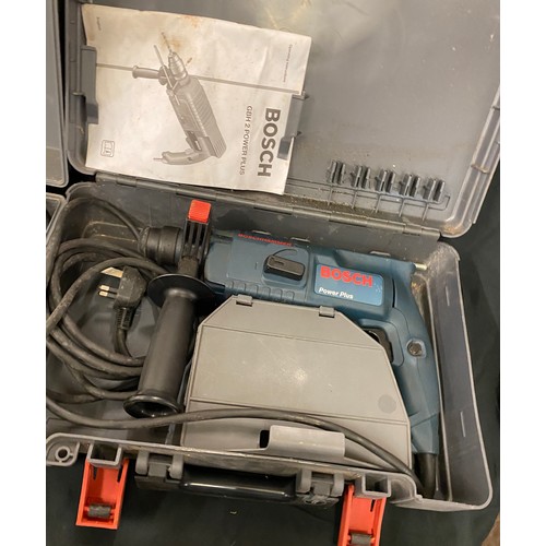 291 - 2 Bosch drills, in need of repair and a mitre saw