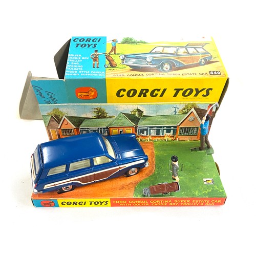 514 - Vintage boxed Corgi Toys Ford Consul Cortina Super estate Car 440 in original box