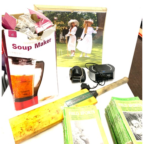 227 - Selection of miscellaneous to include soup maker, cricket bat, camera etc