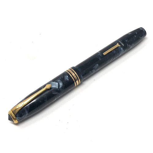 466 - conway stewart 58 blue marble fountain pen 14ct gold nib