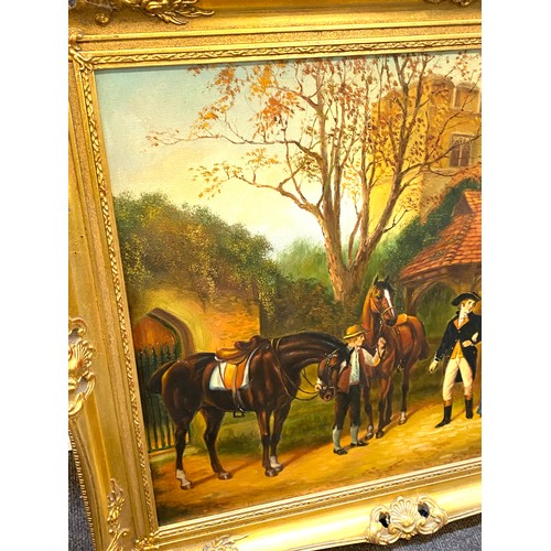 127 - Gilt framed painting sign Y Knight, approximate frame measurements: 25 by 29 inches
