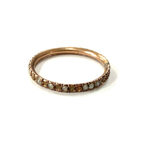 505 - Georgian seed pearl ladies gold ring, for restoration, some seed pearls missing