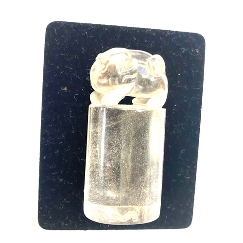 506 - Antique 19th century Chinese Rock crystal carved seal, height approximately 5.5cm