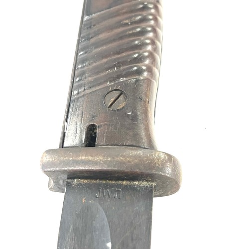 537 - WW2 German K98 Bayonet marked JWN scabbard with unit markings E J R II 16 2