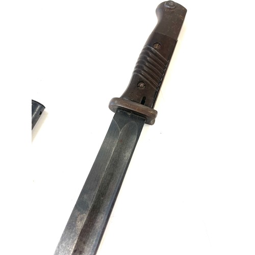 537 - WW2 German K98 Bayonet marked JWN scabbard with unit markings E J R II 16 2