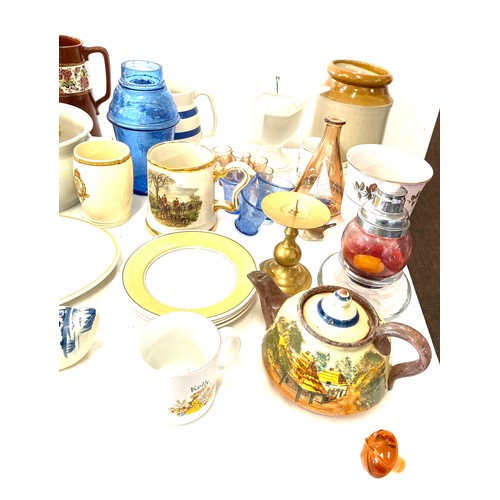 308 - Large selection of collectables to include  jugs, glasses, candlesticks, plates etc