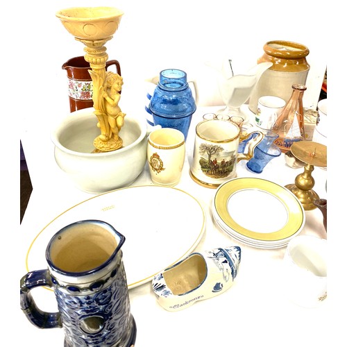 308 - Large selection of collectables to include  jugs, glasses, candlesticks, plates etc