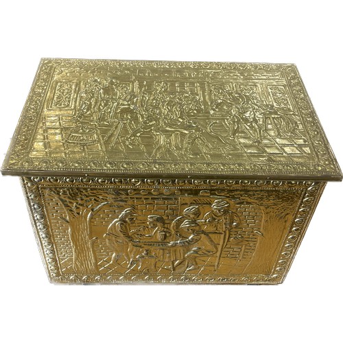 347 - Vintage brass slipper box
