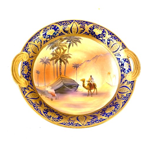 732 - Noritake desert scene handles bowl, approximate diameter 26cm